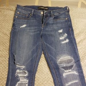 Express Mid-Rise Patch/ Distressed Jean